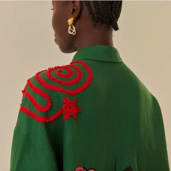 FARM Rio Green Floral Blouse - Picture 3 of 13